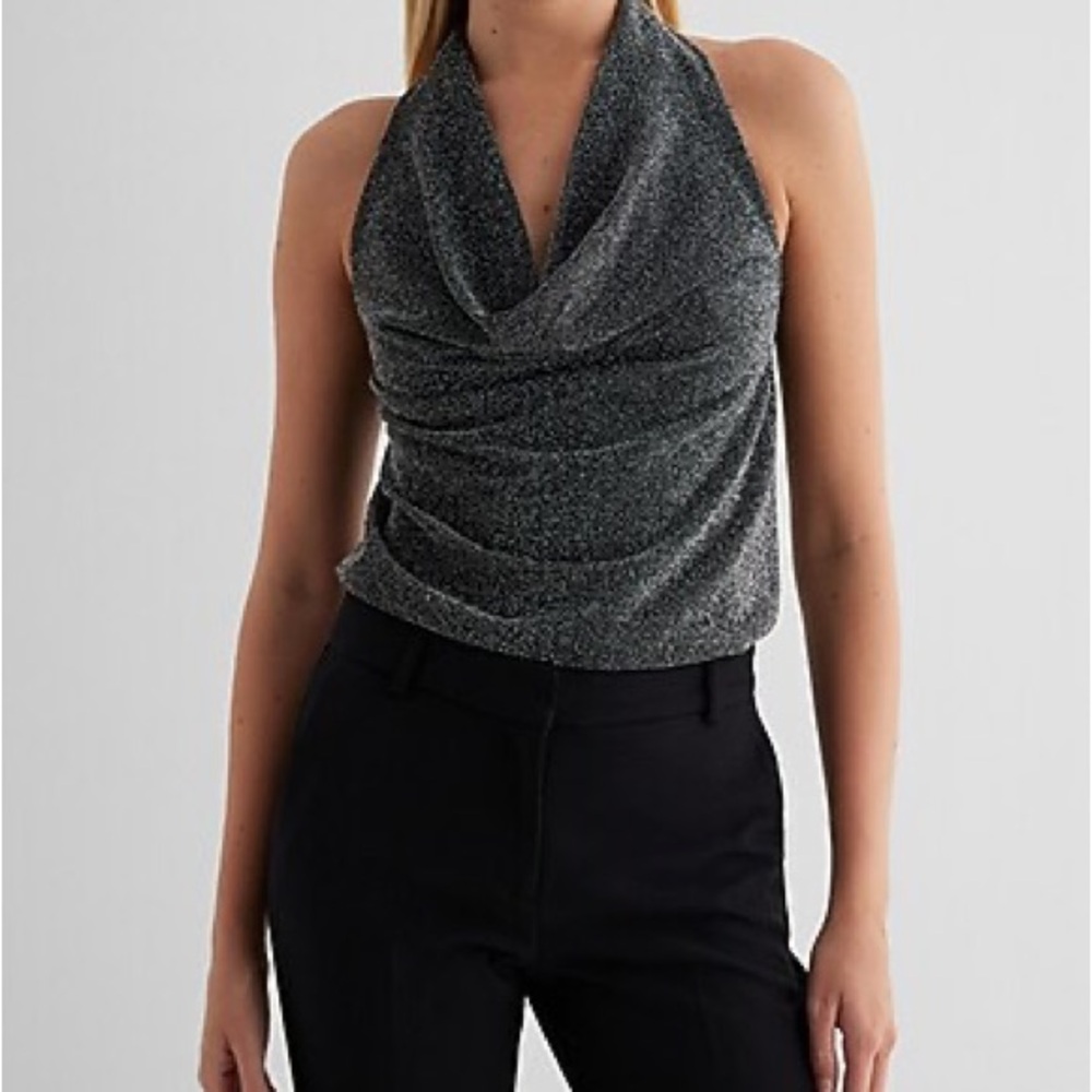Express Sparkle Halter Top